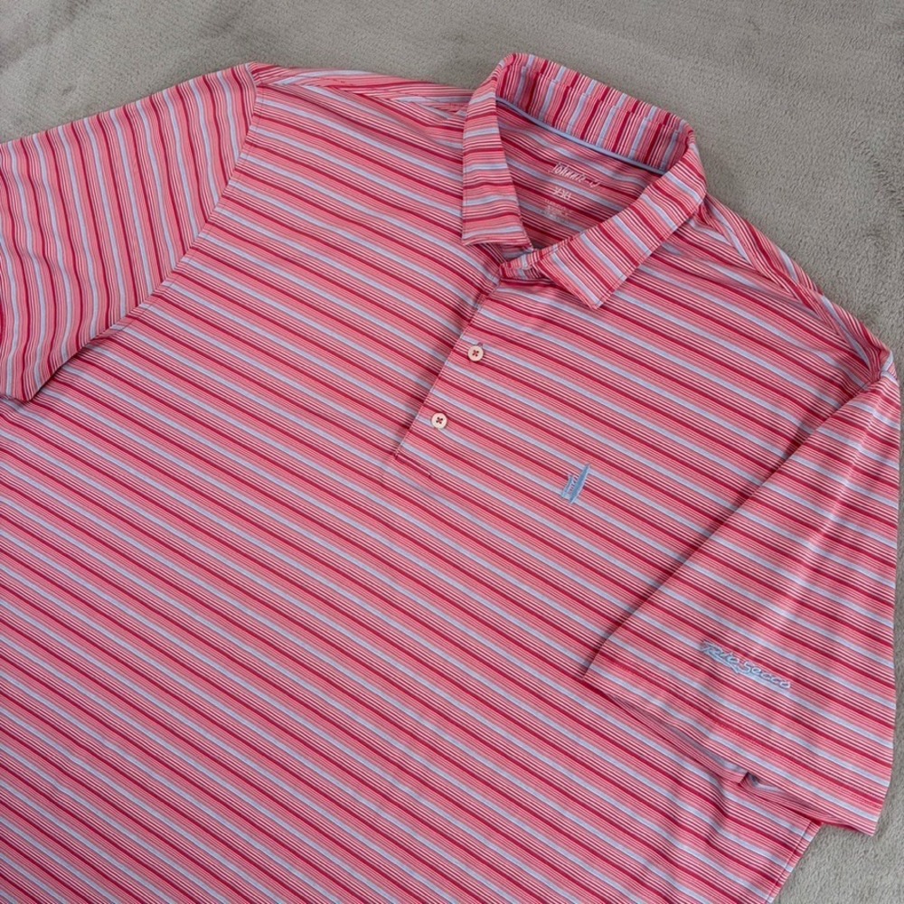 Johnnie O x Rio Secco Golf Club LV Performance Polo Shirt Men 2XL Striped NWOT